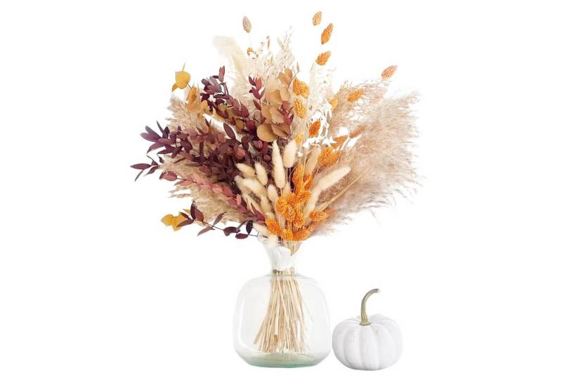 Trockenblume Thanksgiving-Trockenblumen, 43,2 cm, 95 flauschige Blumen (orange), FELIXLEO von FELIXLEO