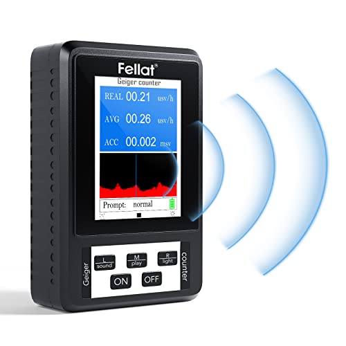 Geigerzähler, FELLAT Nuklear Strahlungsdetektor Dosimeter zur Messung, Beta Gamma Röntgen-Tester, Professioneller Strahlungsdetektor mit LCD-Display von FELLAT