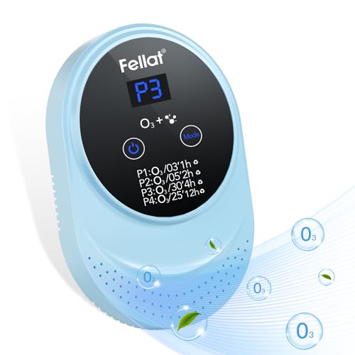 FELLAT Luftreiniger Ozongenerator Mit 4 Modi für 5-30 ㎡, Ozonizer Negativ-Ionen Luftreiniger Tragbar für Zimmer, Rauch, Badezimmer, Haustiere, Formaldehyd und Geruch von FELLAT