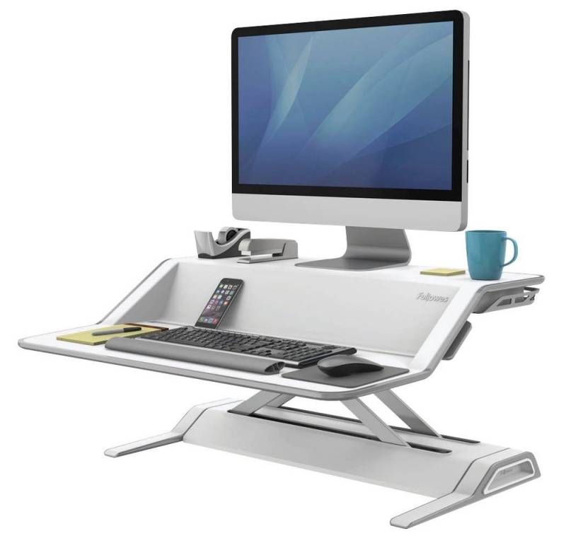 FELLOWES Tischaufsatz Fellowes® 00099 Sitz-Steh Workstation LOTUS hvst. 22 Stufen - weiß von FELLOWES