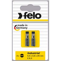 Bit, Industrie c 6,3 x 25mm, 2 Stk auf Karte 2x 5,0 x 0,8 - Felo von FELO