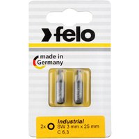 Bit, Industrie c 6,3 x 25mm, 2 Stk auf Karte 2x 2,5mm - Felo von FELO