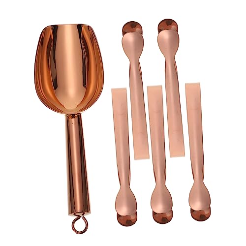 FELTECHELECTR 1 Satz Eisschaufel und Servierzange Set Multifunktionale Küchenschaufel für Eiswürfel Zuckerwürfel Kaffee und Schaufel Zangen Roségold von FELTECHELECTR