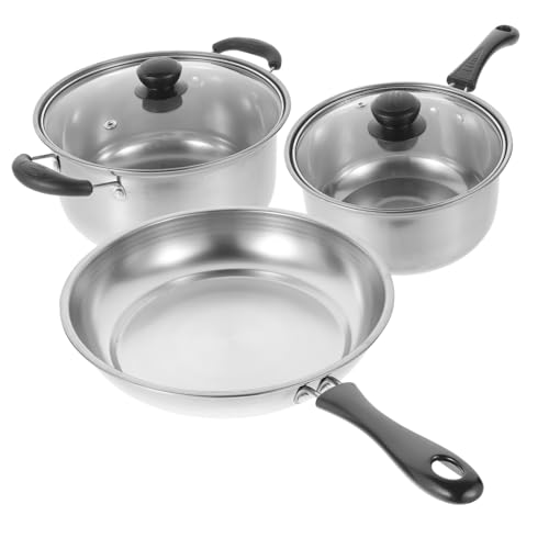 FELTECHELECTR 1 Satz Kochtopf Set Teiliges Kochgeschirr mit Milch und Bratpfanne für Induktions und Gasherde Leicht zu Reinigen und Langlebig von FELTECHELECTR