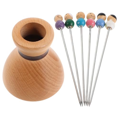 FELTECHELECTR 1 Set Essensspieße Aus Metall: Niedliche Obstspieße Mit Cartoon-puppe Und Gabeln Mit Halter – Vorspeisenspieße Aus Metall Für Desserts, Cocktails, Heimveranstaltungen von FELTECHELECTR