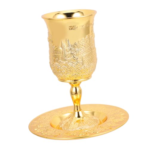 FELTECHELECTR Tasse Jüdischer Shabbat-weinbecher Versilberter Kelch Mit Untertasse Judaica-shabbos-optionsbecher von FELTECHELECTR