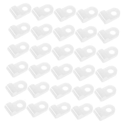 FELTECHELECTR 100 Stück Teiliges Kabelklemmen aus PVC Robust Witterungsbeständig Langlebig Geeignet für Seillichter und Kabelbefestigung Innen und Außen Einfache Montage an Wand Holz Zaun für von FELTECHELECTR