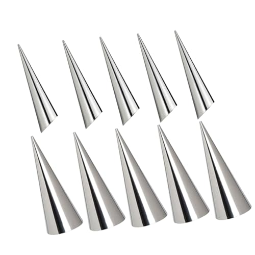 FELTECHELECTR 10stücke Teiliges Edelstahl Pastry Mold Conical Horn Formen Für Croissants Und Waffelkegel Antihaft Leicht Zu Reinigen Für Desserts Und Snacks von FELTECHELECTR