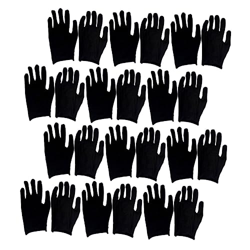 FELTECHELECTR 12paare Schwarze Baumwollhandschuhe Dicke Bequeme Arbeits Und Schutzhandschuhe Für Herren Und Damen Für Gartenarbeiten Und Handwerk Dünn von FELTECHELECTR