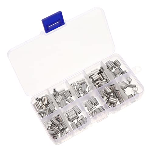 FELTECHELECTR 150 Stück Aluminium Crimping Hülsen Doppel Verbinder für Kabel und Drahtseile Robust und Witterungsbeständig für Angelruten Hundeleinen und Outdoor Anwendungen FELTECHELECTR 150 Stück Aluminium Crimping Hülsen Doppel Verbinder für Kabel und Drahtseile Robust und Witterungsbeständig für Angelruten Hundeleinen und Outdoor Anwendungen von FELTECHELECTR
