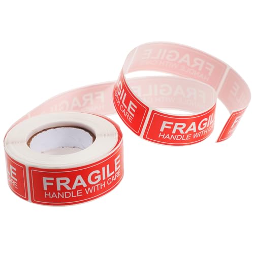 FELTECHELECTR 1Rolle Versandaufkleber Fragile Handle With Care Zerbrechliche Etiketten Hochwertige Warnaufkleber für Sicheren Versand Verpackung Einfache Anwendung von FELTECHELECTR