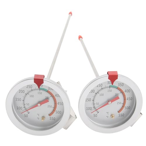 FELTECHELECTR 2 Stk. Edelstahl Thermometer mit Clip Lange Sonde Hitzebeständig bis Küchen-fleischthermometer für Braten Grill und Frittieröl Temperaturmessung von FELTECHELECTR