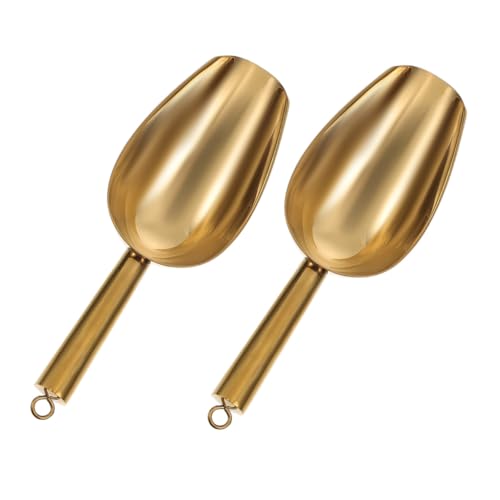 FELTECHELECTR 2 Stück Edelstahl Eisschaufel Ergonomisch Küchen Bar Löffel für Eiswürfel Candy Mehl Nüsse Vielseitig Robust Langlebig Hygienisch von FELTECHELECTR