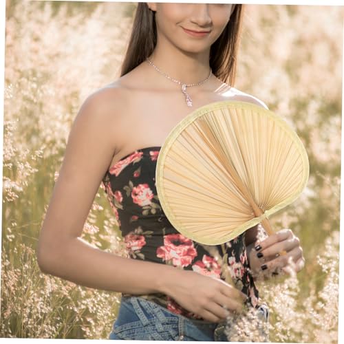 FELTECHELECTR 2 Stück Handgefertigter Vintage Handfächer aus Palmblättern Leichter Fächer für Drinnen und Draußen Sommerlicher Kühlfächer und Partydeko Robust und Praktisch für Unterwegs von FELTECHELECTR