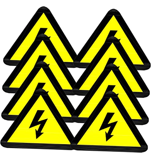 FELTECHELECTR Warnaufkleber Für Hochspannung – 20 Bögen – Warndreieck – Elektrischer Zaun – Gelbe Warnschilder von FELTECHELECTR