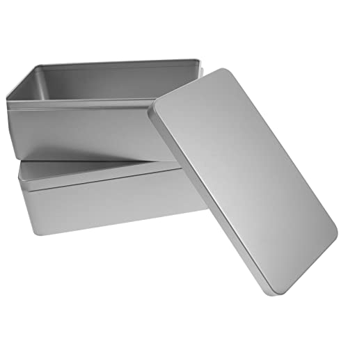 FELTECHELECTR 2stücke Leere Blechdose Für Tee Süßigkeiten Und Schmuck Rechteckige Metalldosen Mit Deckel Zur Aufbewahrung Und Dekoration Für Und Zuhause von FELTECHELECTR