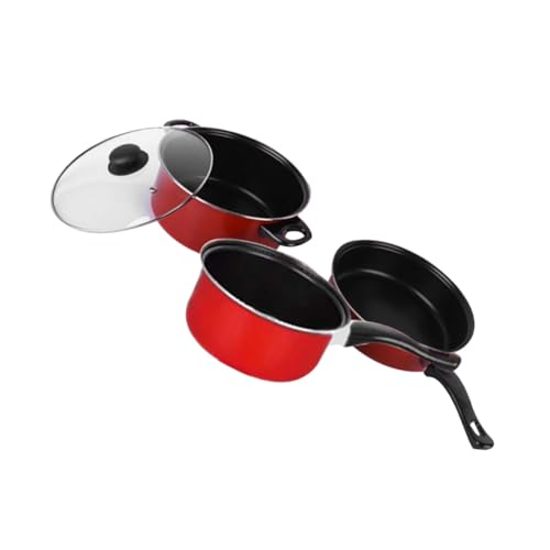 FELTECHELECTR 3 Stück Teiliges Kochgeschirr set aus Langlebigem Material Antihaftbeschichtete Bratpfanne Suppentopf und Milchpfanne Vielseitiges Kochzubehör für Täglichen Gebrauch Küche von FELTECHELECTR