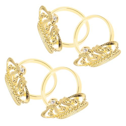 FELTECHELECTR Elegante Goldene Serviettenschnallen Dekorative Serviettenringe in Kronenform Für Die Tischdekoration Zur Hochzeit von FELTECHELECTR