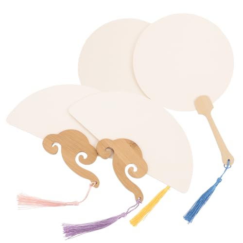 FELTECHELECTR 4 Stück Teiliges DIY Papierhandfächer Weiße Mini Rund und Fächerform Leichte Graffiti Fans für Tragbare Dekorative Handfächer zum Bemalen und Basteln für Bühne und FELTECHELECTR 4 Stück Teiliges DIY Papierhandfächer Weiße Mini Rund und Fächerform Leichte Graffiti Fans für Tragbare Dekorative Handfächer zum Bemalen und Basteln für Bühne und von FELTECHELECTR