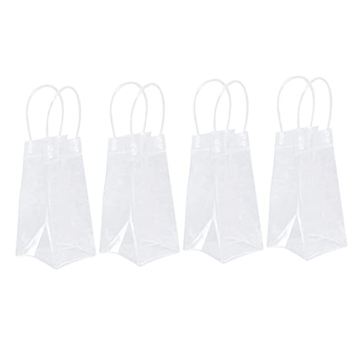 FELTECHELECTR 4Stücke PVC Auslaufsichere Weinbeutel mit Griff Tragbare Rotweinbeutel für Geschenkverpackung bei Feiern und Besonderen Anlässen von FELTECHELECTR