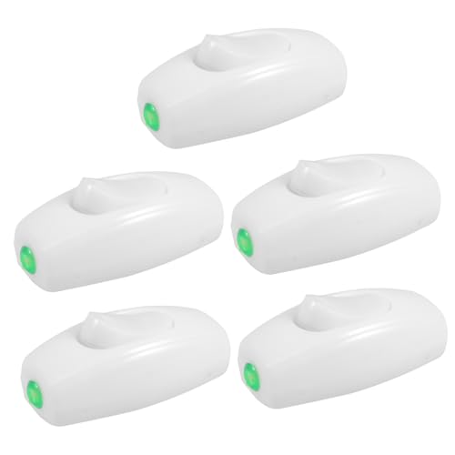 FELTECHELECTR 5 Stück Kleiner Inline Lichtschalter für Nachttischlampe Einfacher Schalter Platzsparend Kompatibel mit Schreibtisch und Schrankleuchten Weißer für Schlafzimmerlichtsteuerung von FELTECHELECTR