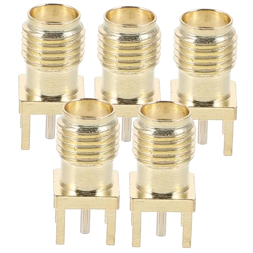 FELTECHELECTR 5 Stück Teiliges Sma Pcb Edge Mount Connector Gerader Steckverbinder mit Female Base Socket Vertikaler Hochfrequenz Koaxialadapter für Antennenkabel Stabile Metallausführung von FELTECHELECTR