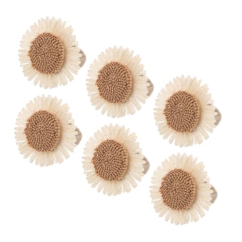 FELTECHELECTR 6 Stück Teiliges Blumen-serviettenringe aus Gewebten Margeriten Dekorative Serviettenhalter für Frühlings Sommerfeste Shower und Festliche Tischdekoration FELTECHELECTR 6 Stück Teiliges Blumen-serviettenringe aus Gewebten Margeriten Dekorative Serviettenhalter für Frühlings Sommerfeste Shower und Festliche Tischdekoration von FELTECHELECTR