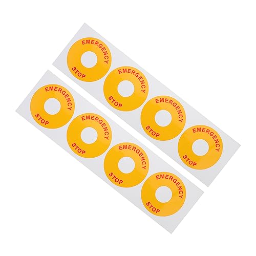 FELTECHELECTR 8Stücke Not Halt Aufkleber Warnung für Industrielle Geräte Sicherheitslabel mit Zuverlässigem Design Einfach Verwenden für Effektive Notfallstopps von FELTECHELECTR