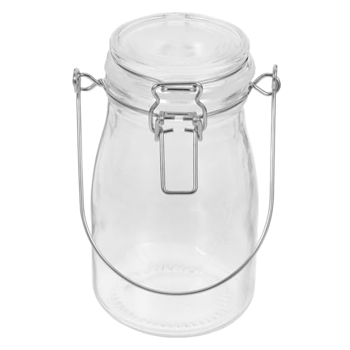 FELTECHELECTR Glas Vorratsglas mit Luftdichtem Verschluss Robuster Transparenter Milch Saftbehälter Wiederverwendbarer Glasbehälter für Vielseitige Aufbewahrung von Getränken und Lebensmitteln von FELTECHELECTR