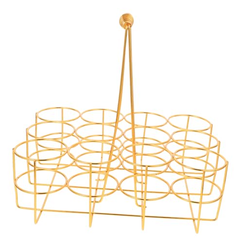 FELTECHELECTR Goldener Bierkorb mit Griff Flaschen Bierregal Aufbewahrungskorb Stabiler Flaschenträger für Ktv Bar Party und Täglichen Gebrauch von FELTECHELECTR