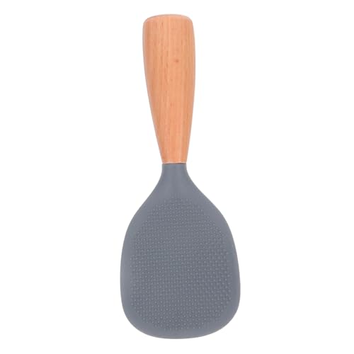 FELTECHELECTR Hitzebeständiger Reislöffel aus Silikon mit Holzgriff Selbststehend und Antihaftbeschichtet Ergonomisch für Komfortables Servieren von Reis Küche Langlebiges Kochgeschirr von FELTECHELECTR