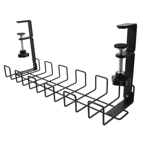 FELTECHELECTR Kabelhalter Schreibtisch Ohne Bohren Kabelwanne Schreibtisch Kabelmanagement Tablett Einfach Zu Installierender Kabelhalter Für Unter Dem Schreibtisch Kabelsammler Für Büro Und Haushalt von FELTECHELECTR