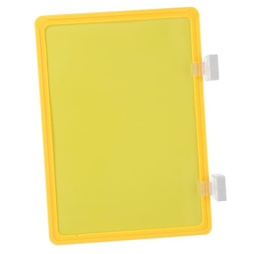 FELTECHELECTR Magnetische Lageretiketten Gelber Rahmen Kunststoff Papier Wiederbeschreibbar Schnelle Montage für Regalbeschriftung Lagerverwaltung und Warenkennzeichnung von FELTECHELECTR