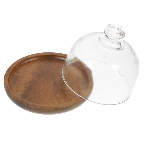 FELTECHELECTR Mini Holz Dessertschale mit Glasabdeckung Praktisches Serviertablett aus Langlebigem Sicherem Material Transparentes Design für Kleine Kuchen und Desserts Hitzebeständig und FELTECHELECTR Mini Holz Dessertschale mit Glasabdeckung Praktisches Serviertablett aus Langlebigem Sicherem Material Transparentes Design für Kleine Kuchen und Desserts Hitzebeständig und von FELTECHELECTR