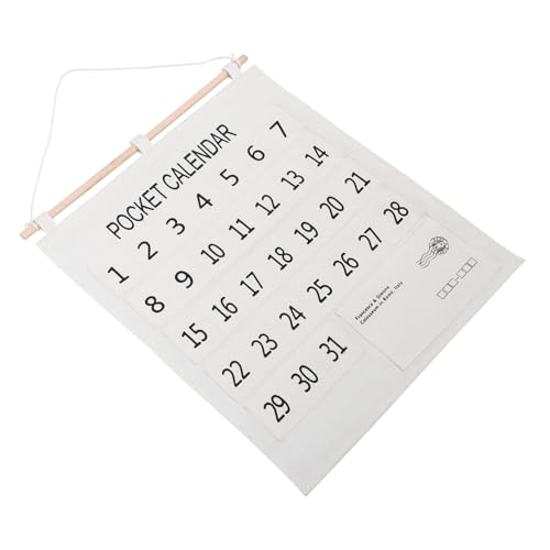 FELTECHELECTR Monatskalender Wandkalender mit Aufbewahrungstasche aus Baumwolle und Leinen Wandorganizer für Schlafzimmer Büro Küche Praktische Hängende Kalendertasche zur Aufbewahrung von von FELTECHELECTR