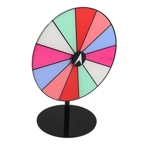 FELTECHELECTR Regenbogen Spielrad Tischglücksrad mit Ständer Trocken Abwischbares Preisdrehspiel für Karneval Messen und Partys Präzise Langlebig Fair Leicht Beschriftbar von FELTECHELECTR