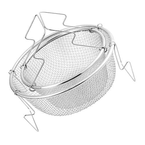 FELTECHELECTR Edelstahl Frittierkorb 2 Stücke 18cm 22cm Klappgriff Multifunktionales Küchensieb Für Pommes Gemüse Und Snacks Spülmaschinenfest von FELTECHELECTR