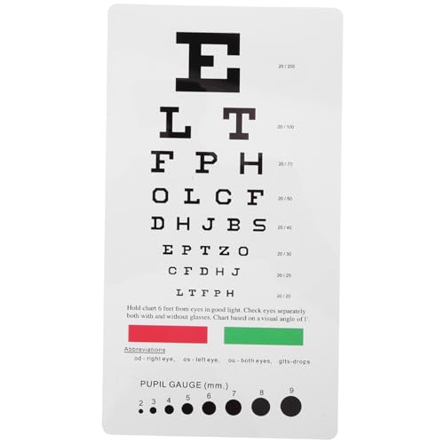 FELTECHELECTR Sehtestdiagramm Test-sehtafel Prüfung Der Sehtafel Taschen-augendiagramm Sehtafeln Für Die Augenuntersuchung Sehtafel Für Die Wand Doppelseitige Sehtafel Sehtest Sehtafel Pvc von FELTECHELECTR