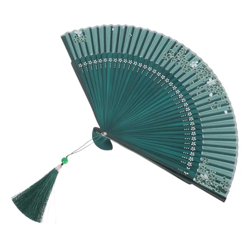 FELTECHELECTR Vintage Chinesischer Faltbarer Handfächer Faltbar mit Blumenmuster Leichter Sommerfächer für Tanz Performance Fotografie und Dekoration Praktischer Faltbarer Fächer mit Quaste Grün FELTECHELECTR Vintage Chinesischer Faltbarer Handfächer Faltbar mit Blumenmuster Leichter Sommerfächer für Tanz Performance Fotografie und Dekoration Praktischer Faltbarer Fächer mit Quaste Grün von FELTECHELECTR