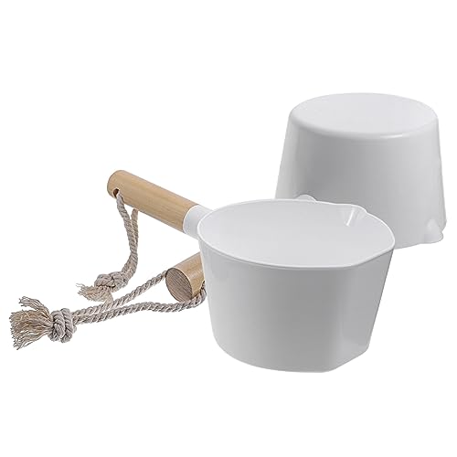 FELTECHELECTR 2stücke Küchenwasserkelle Mit Langem Griff Wasserschaufel Aus Holz Wasser Schöpfen Für Küche Und Bad Stapelbar Für Aufbewahrung Mit Aufhängeseil Für Aufhängen von FELTECHELECTR