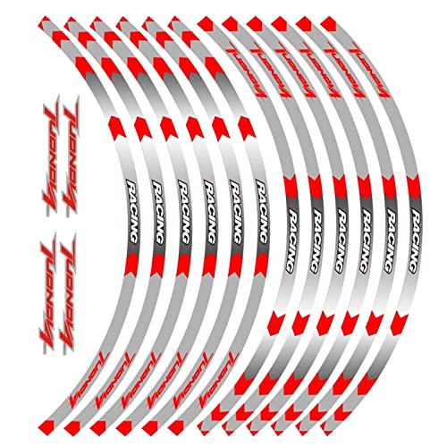 12 Stück Motorrad-Radaufkleber Für Aprilia Tuono V4 1100 RR Tuono V4 1100 Factory Streifen Reflektierende Felge (Color : 6) von FEMEIN
