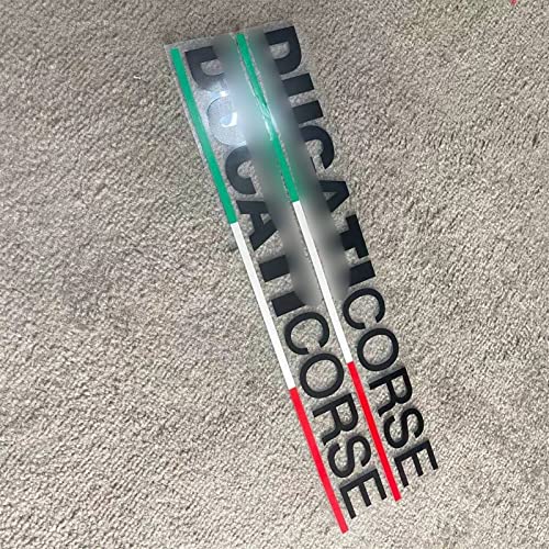 FEMEIN Reflektierender Aufkleber Aus Mehrfarbigem Motorrad-Vinyl Für Ducati 848 1199 1098 S 899 Logo Body Pedal Side Panel Italian Flag Für Ducati Corse (Color : Black Letters) von FEMEIN