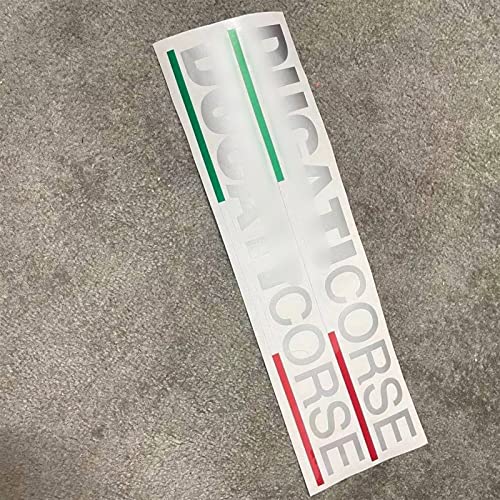 FEMEIN Reflektierender Aufkleber Aus Mehrfarbigem Motorrad-Vinyl Für Ducati 848 1199 1098 S 899 Logo Body Pedal Side Panel Italian Flag Für Ducati Corse (Color : Silver Letters) von FEMEIN