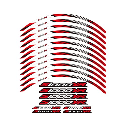 S1000XR 2022 Radaufkleber Wasserdichter Felgenaufkleber Motorrad Für BMW S 1000 S1000 XR 1000XR 2015 2016 2017 2018 2019 2020 2021 2022 2023 Zubehör (Color : 17inch Red) von FEMEIN
