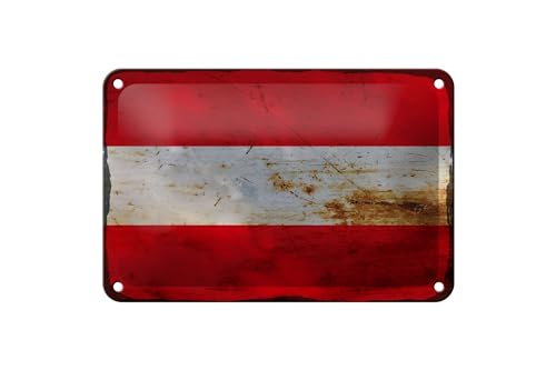 FEMER Blechschild Flagge Österreich 18x12cm Flag of Austria Rost FEMER Blechschild Flagge Österreich 18x12cm Flag of Austria Rost von FEMER
