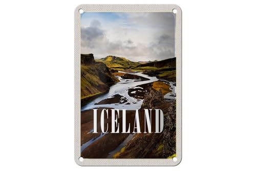 FEMER Blechschild Reise 12x18cm Iceland Berge Vulkaninsel Geschenk Schild FEMER Blechschild Reise 12x18cm Iceland Berge Vulkaninsel Geschenk Schild von FEMER