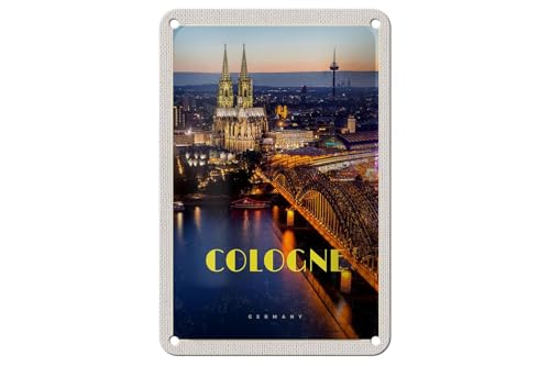 FEMER Blechschild Reise 12x18cm Köln Stadt Abend Aussicht Brücke Dom Schild FEMER Blechschild Reise 12x18cm Köln Stadt Abend Aussicht Brücke Dom Schild von FEMER