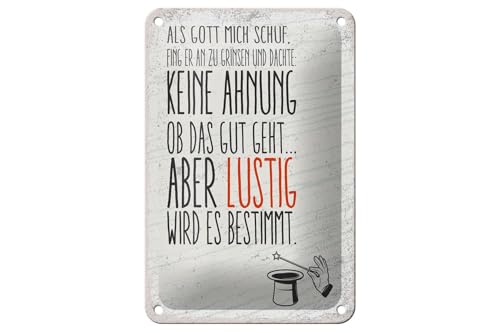 FEMER Blechschild Spruch lustig als Gott Mich Schuf 12x18cm Dekoration FEMER Blechschild Spruch lustig als Gott Mich Schuf 12x18cm Dekoration von FEMER