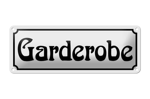 FEMER Blechschild Garderobe 27x10cm Türschild Gäste Jacken Flur Dekoration von FEMER