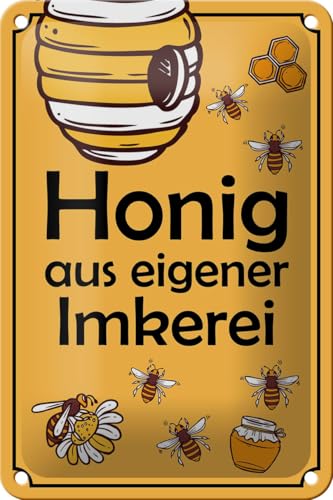 FEMER Blechschild Hinweis 12x18cm Honig aus eigener Imkerei von FEMER